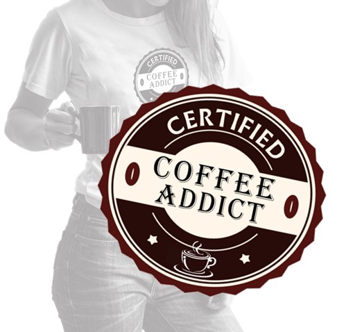Closer view of the Coffee Addict Graphic Design
