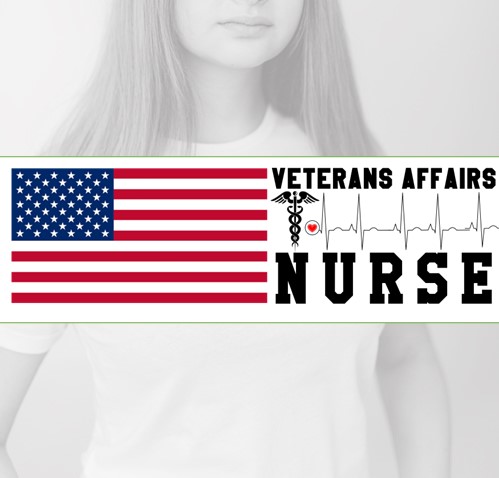 Closer view of the VA Nurse with USA Flag design1