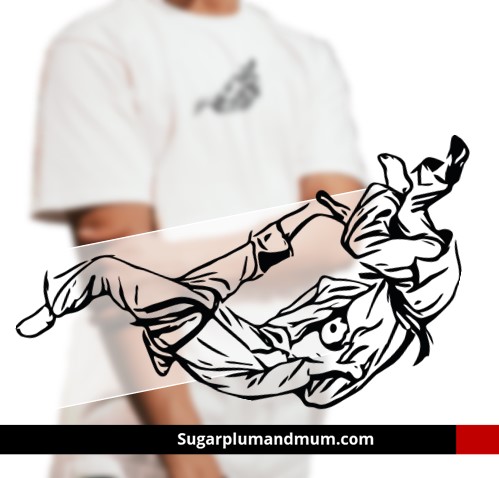 Judo graphic design on white t-shirt