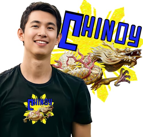 Man wearing Black T-Shirt with Chinoy Dragon Design